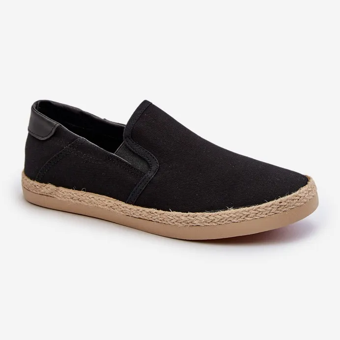 Men's Espadrilles Sneakers With Braid Black Fenen