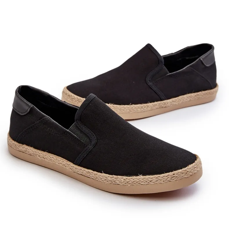 Men's Espadrilles Sneakers With Braid Black Fenen