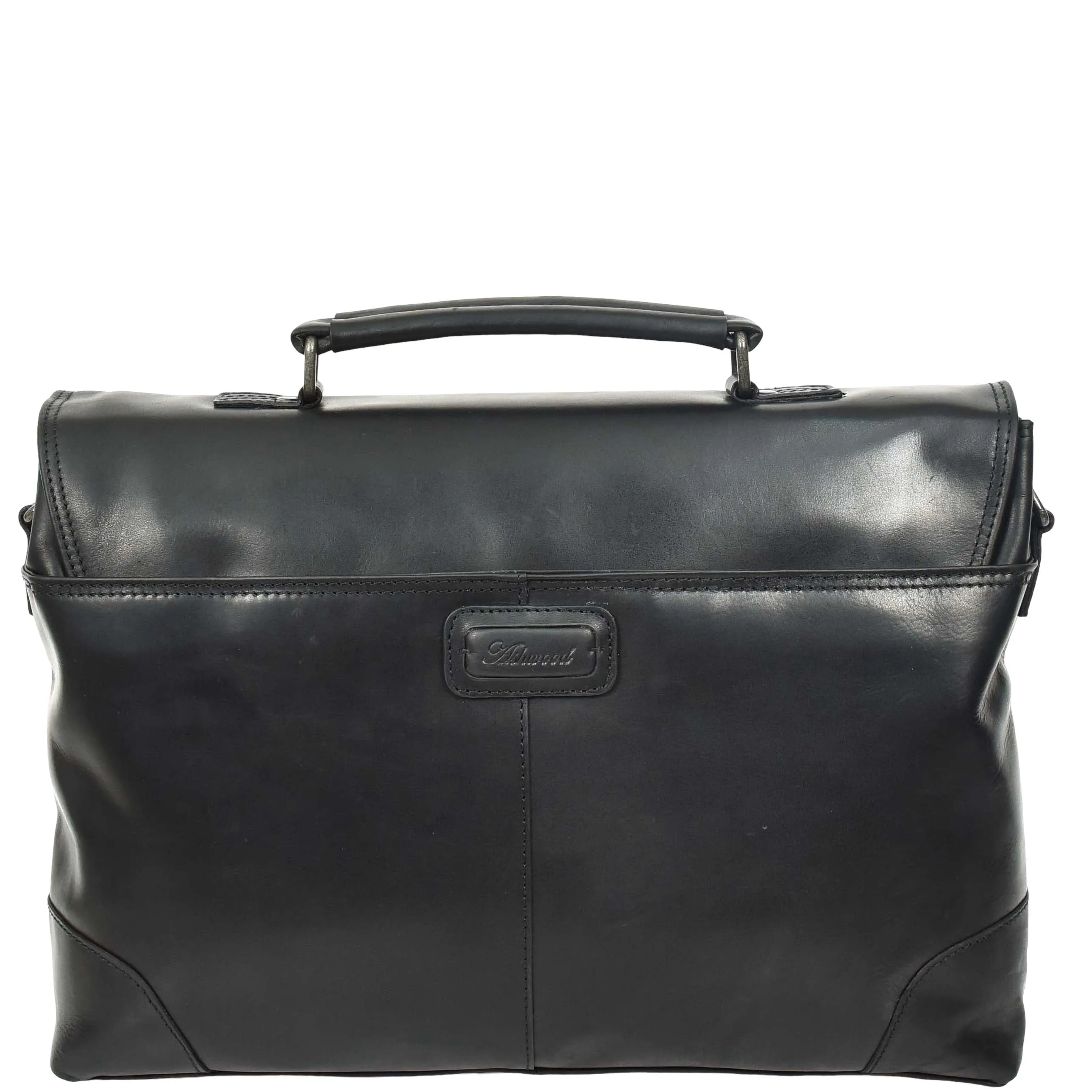 Mens Real Leather Briefcase Cross Body Classic Bag TOM Black