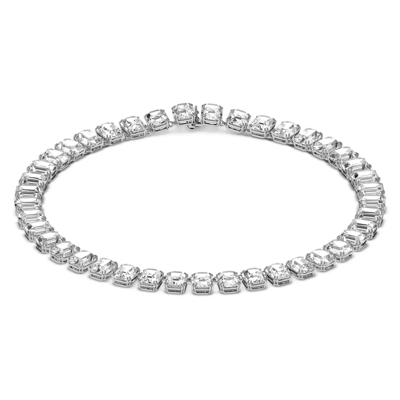 MILLENIA ALL AROUND NECKLACE, OCTAGON CUT CRYSTALS, WHITE, RHODIUM PLATED