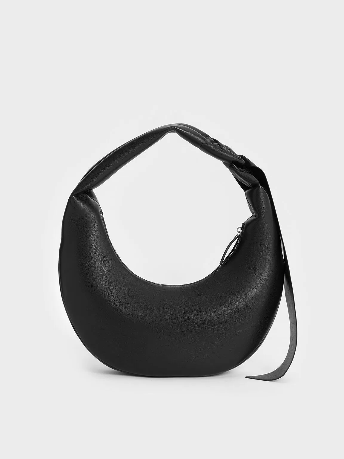 Mini Toni Knotted Crescent Hobo Bag - Noir