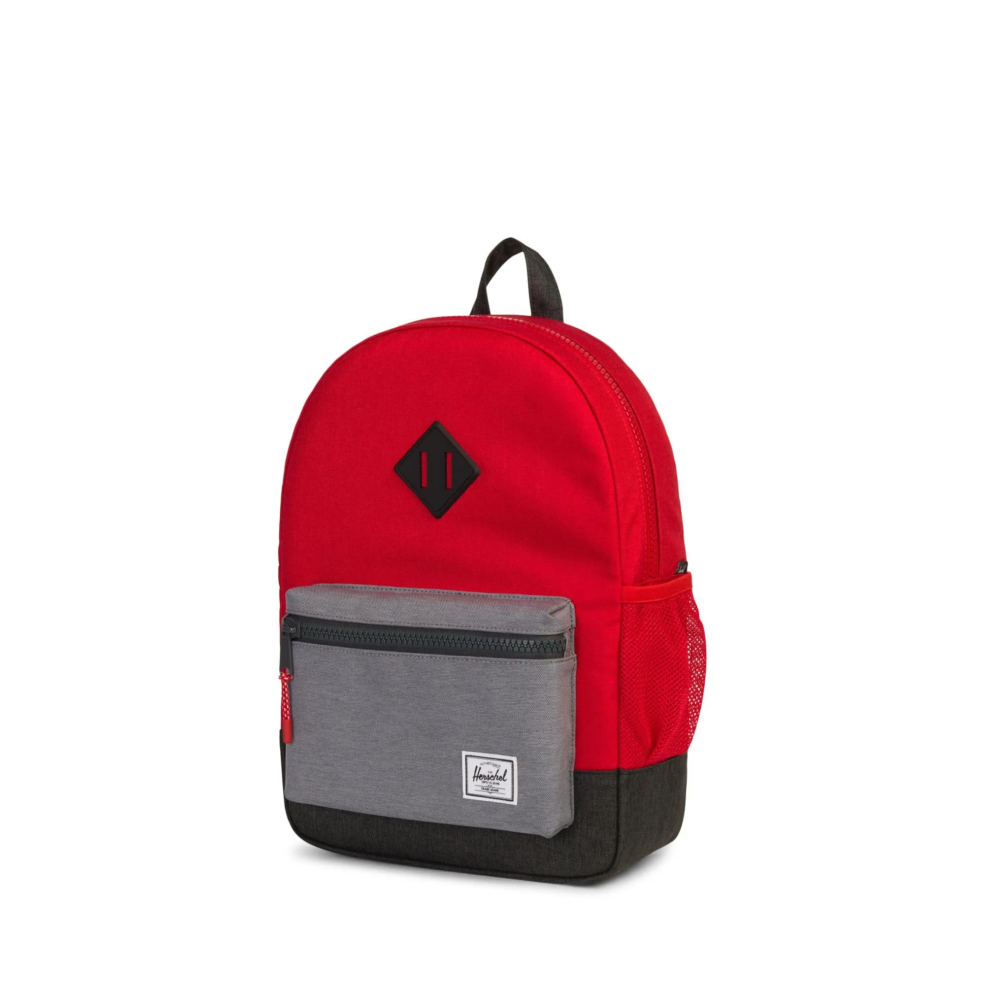 Mochila Herschel Heritage Youth Barbados Cherry Crosshatch/Mid Grey Crosshatch/Black Crosshatch