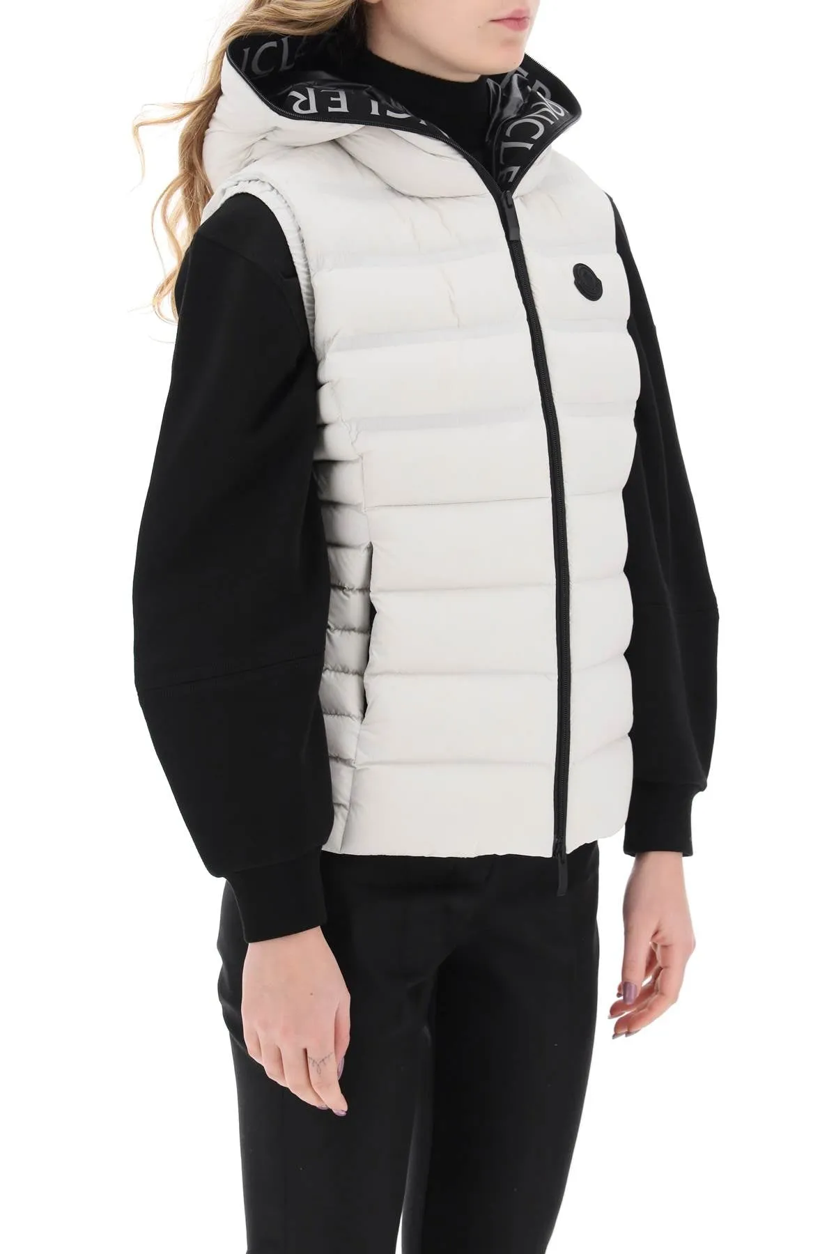 Moncler Aliterse Hooded Puffer Vest   Grey