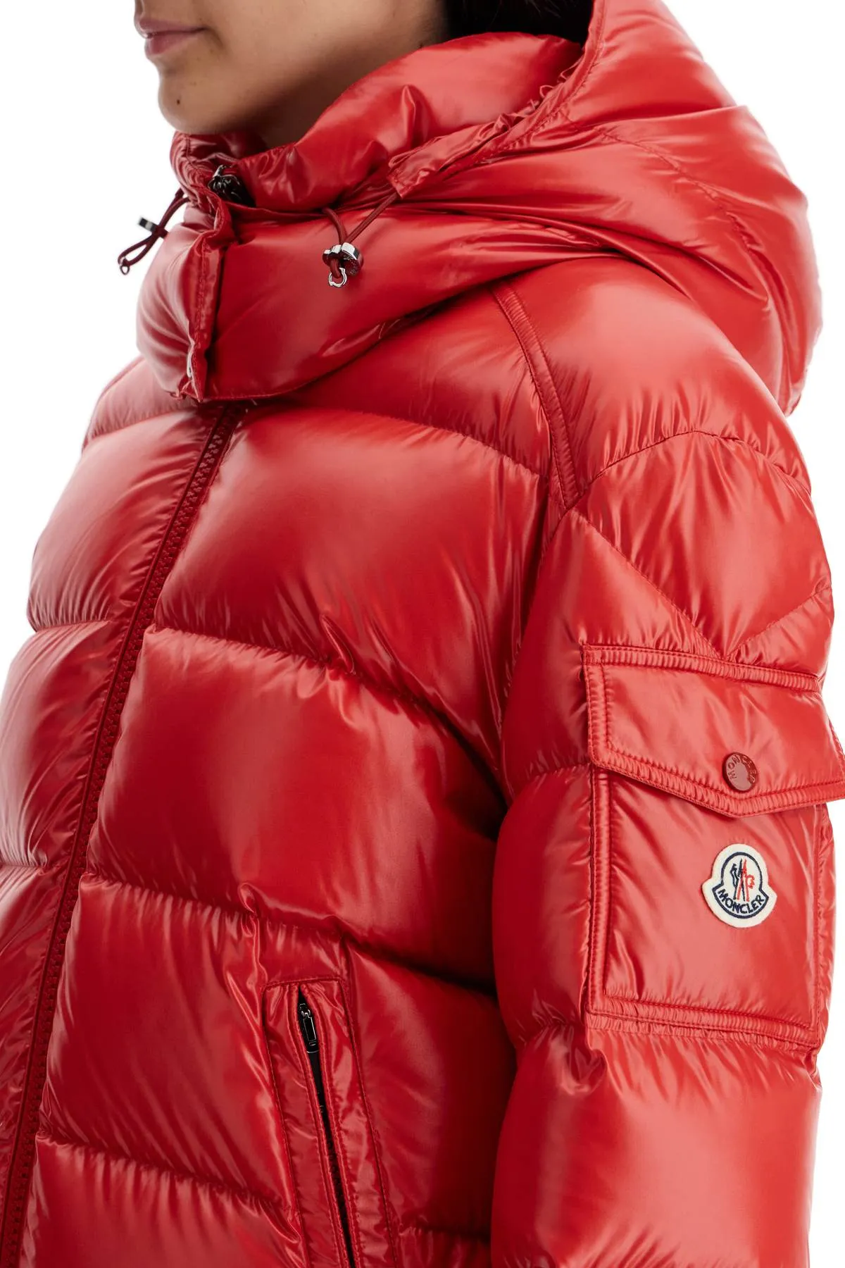 Moncler 'Maire' Short Puffer Jacket   Red