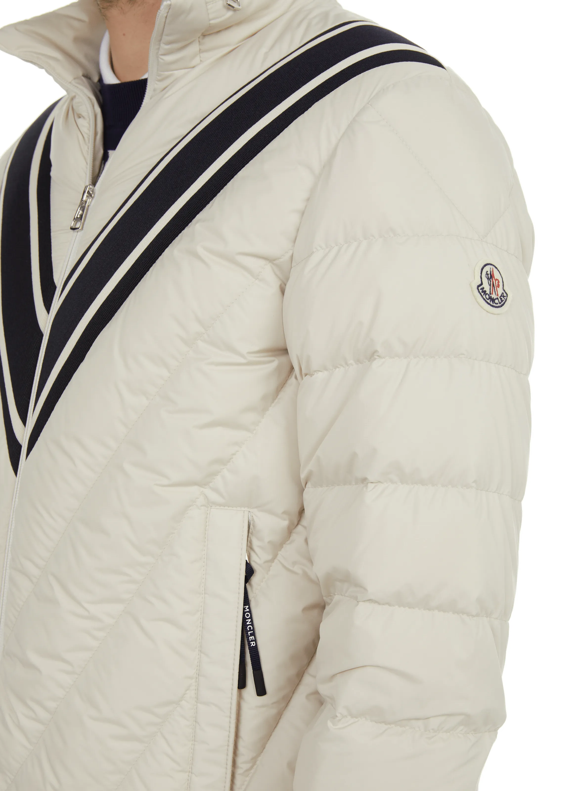 MONCLER  Padded bi-material jacket - Beige