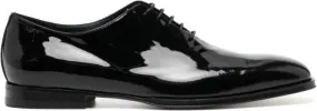 Moreschi logo-debossed patent leather oxfords Black