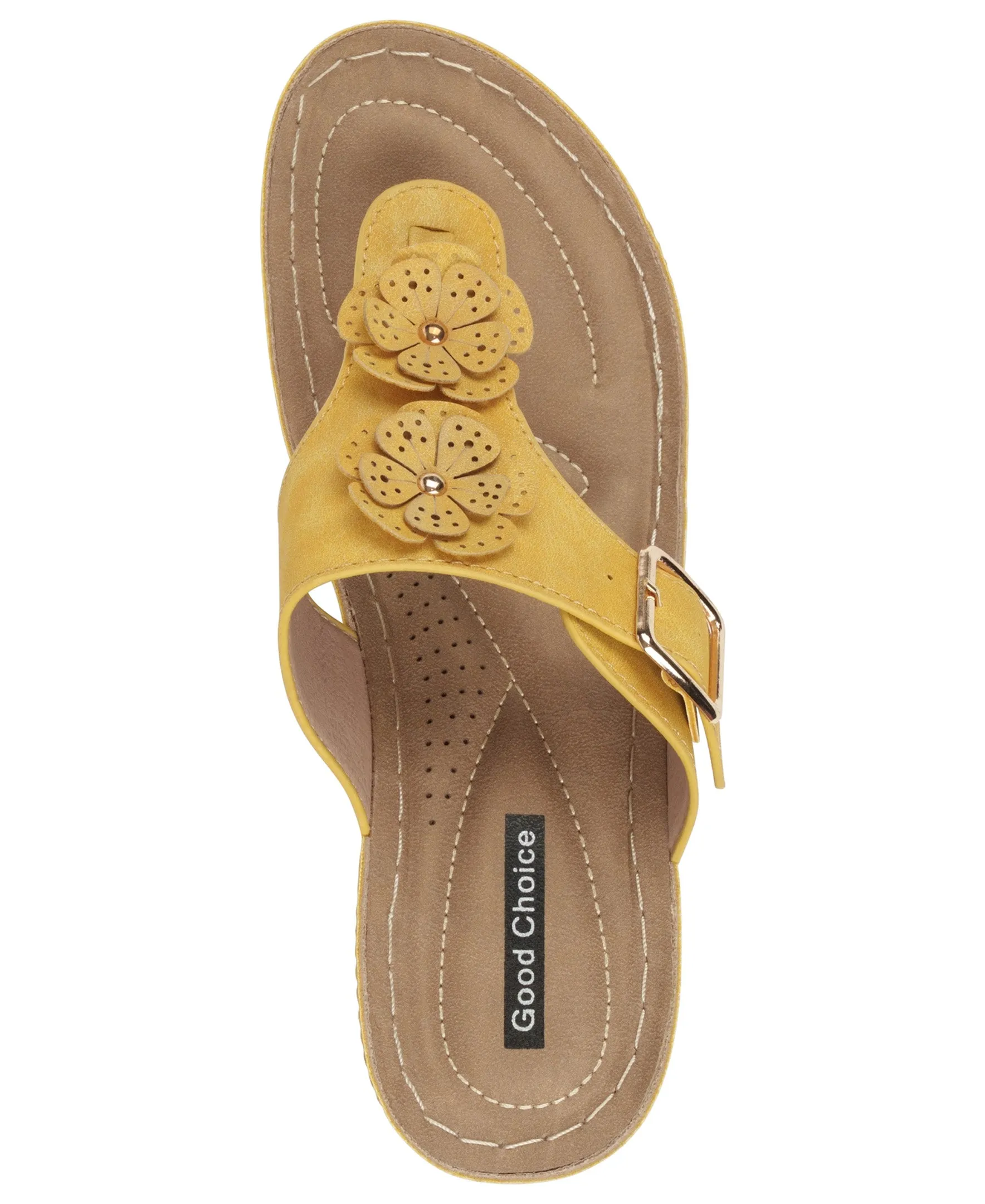 Narbone Yellow Wedge Sandals