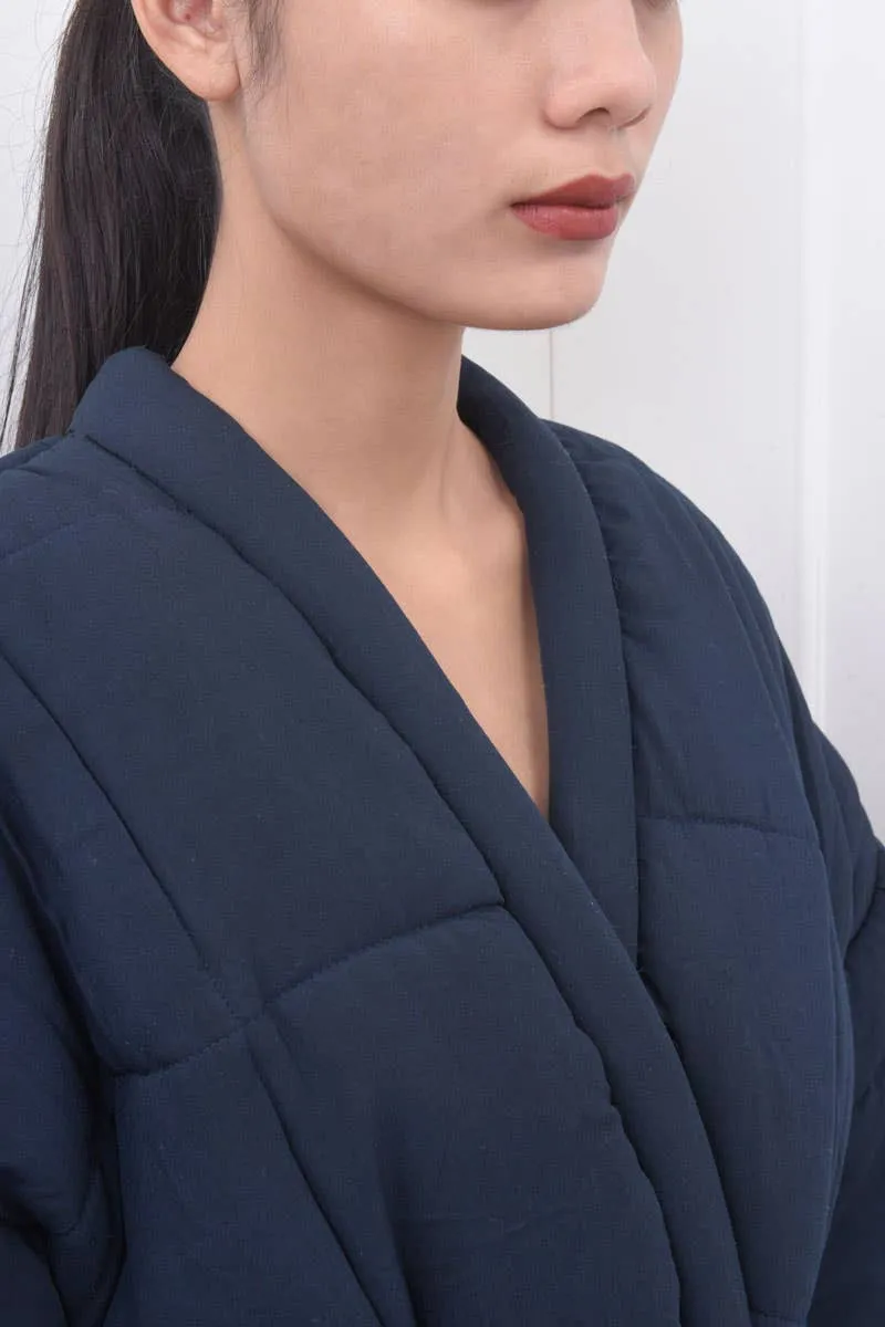 Navy Blue Midnight Puffer Kimono