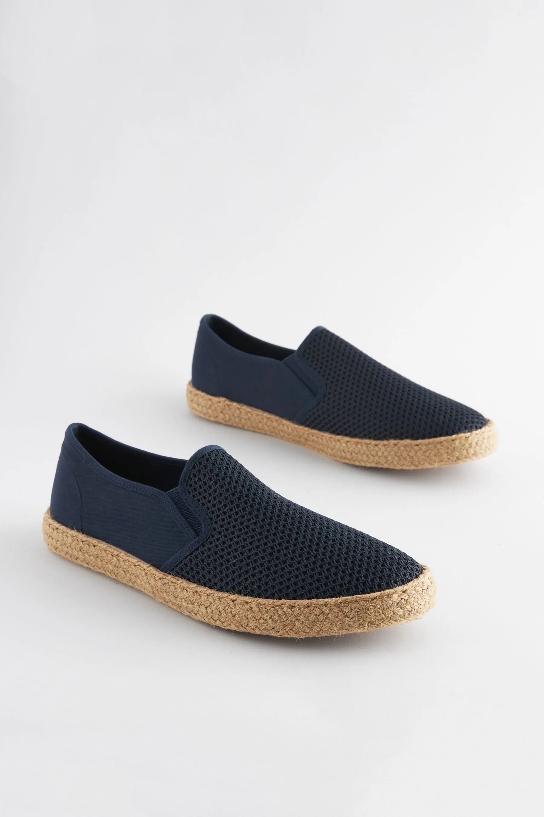 Navy Mesh Espadrilles