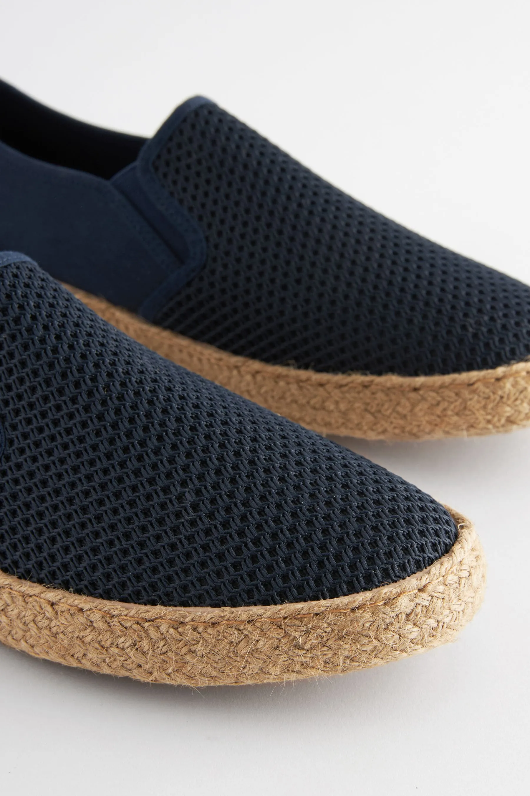 Navy Mesh Espadrilles