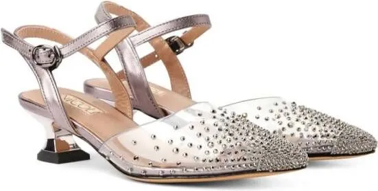 NICOLI rhinestone-embellished pointed-toe sandals Pink