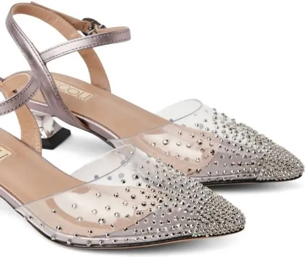 NICOLI rhinestone-embellished pointed-toe sandals Pink