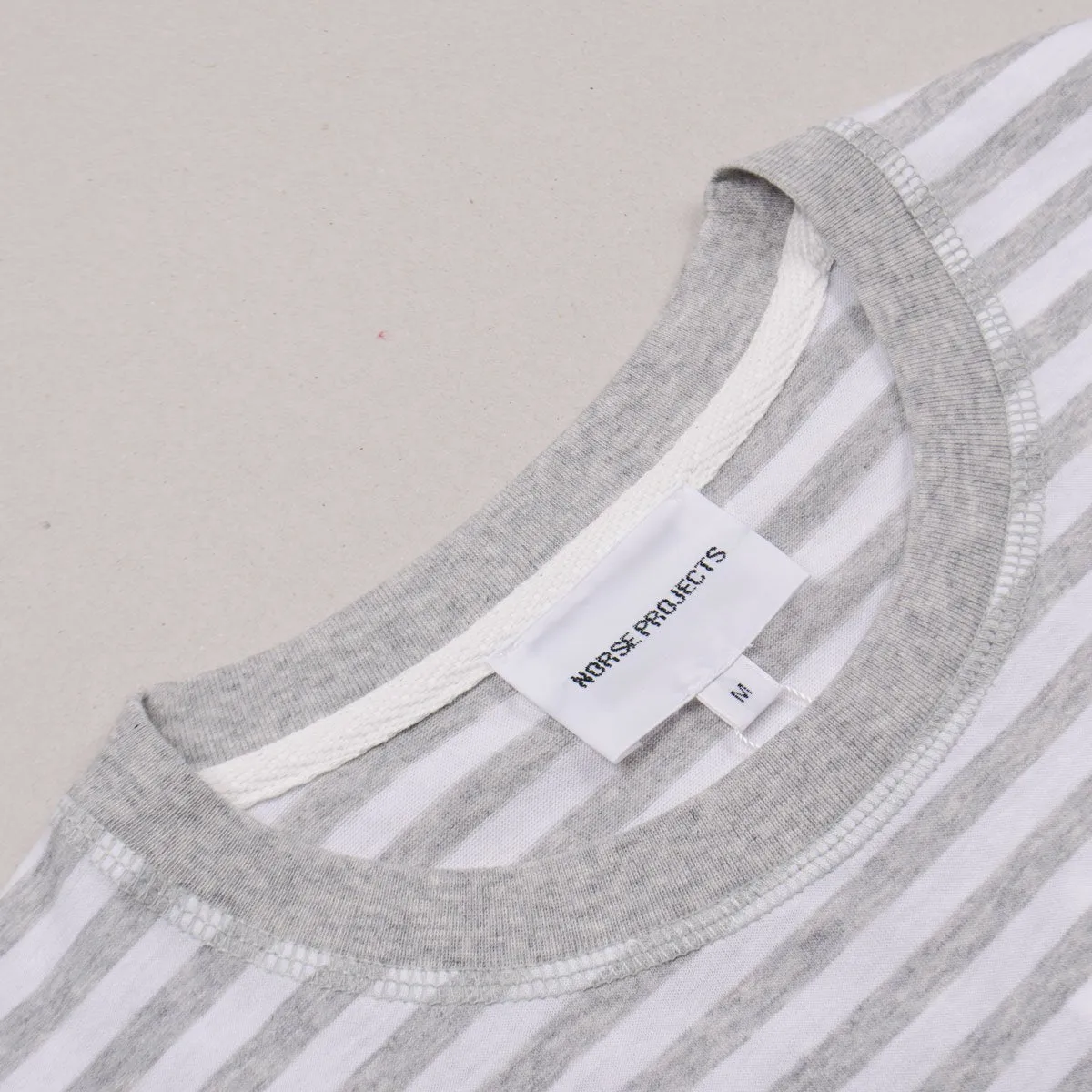 Norse Projects - Niels Classic Stripe T-shirt - Light Grey Melange