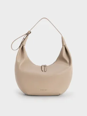 Odella Curved Hobo Bag - Taupe