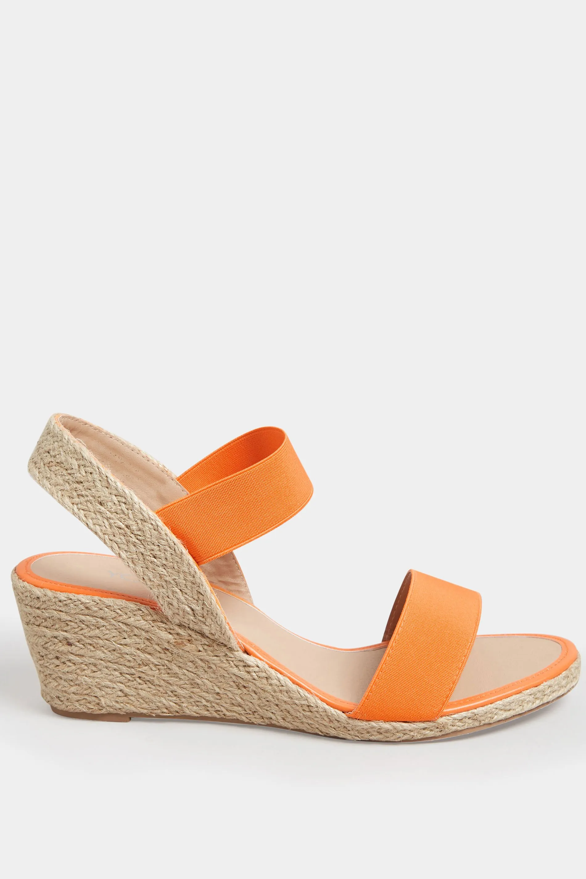 Orange Espadrille Wedges In Wide E Fit & Extra Wide EEE Fit