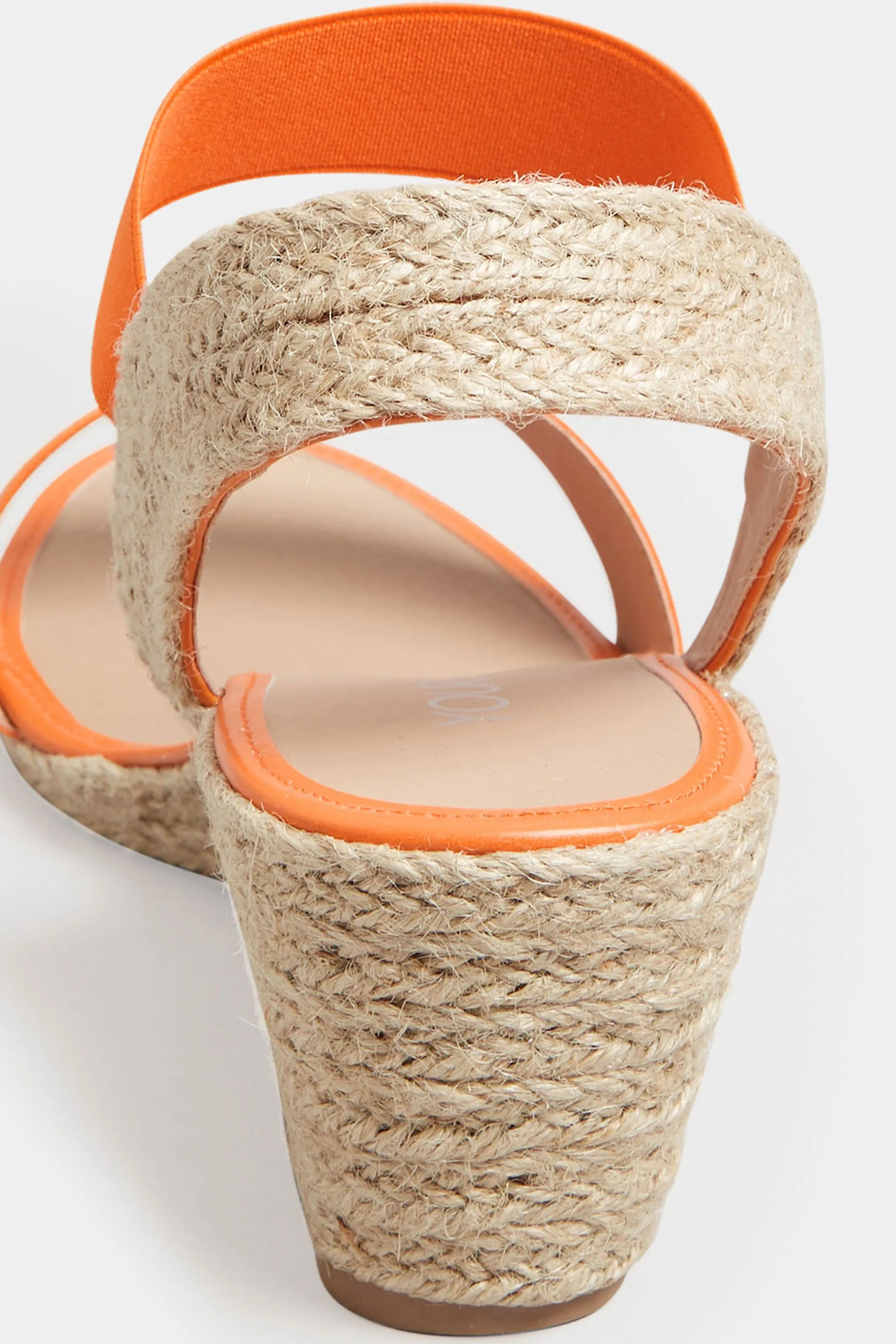 Orange Espadrille Wedges In Wide E Fit & Extra Wide EEE Fit