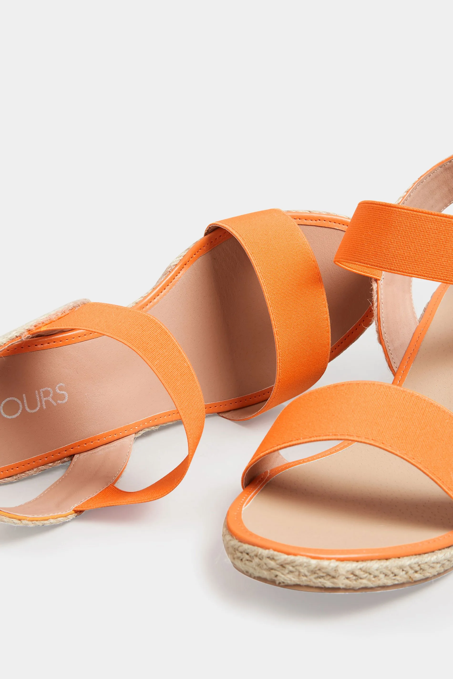 Orange Espadrille Wedges In Wide E Fit & Extra Wide EEE Fit