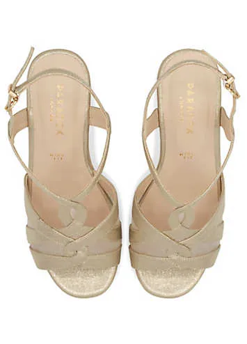 Paradox London Champagne Wide Fit Shimmer ’Yanelli’ Wedge Espadrilles | Grattan