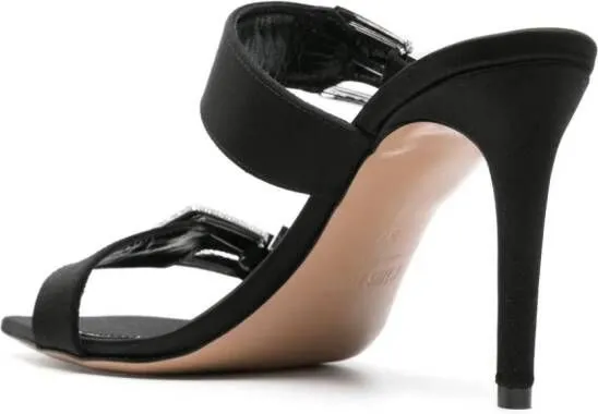 Paris Texas Ursula 85mm satin mules Black