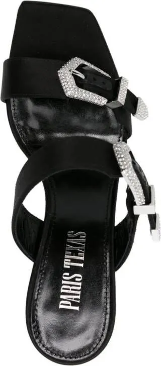 Paris Texas Ursula 85mm satin mules Black