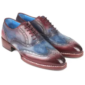 Paul Parkman Leather Wingtip Oxfords Blue & Bordeaux