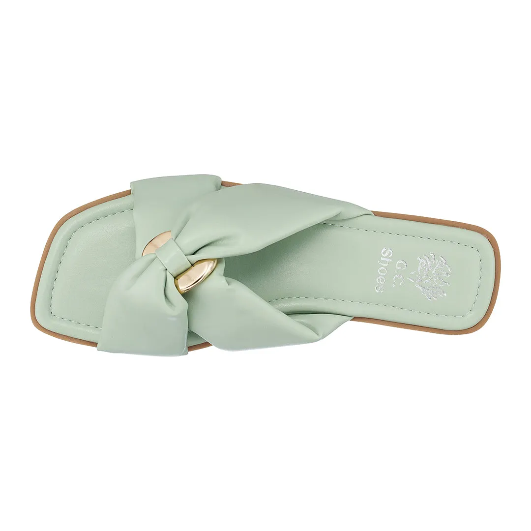 Perri Green Flat Sandals