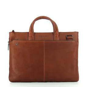 Piquadro - Exp. Slim Briefcase Blue Square 15.6 - CA4021B3 - CUOIO