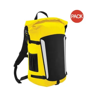 Quadra Submerge 25 Litre Waterproof Backpack/Rucksack (Pack of 2) (Yellow/Black) (One Size) - UTBC4195