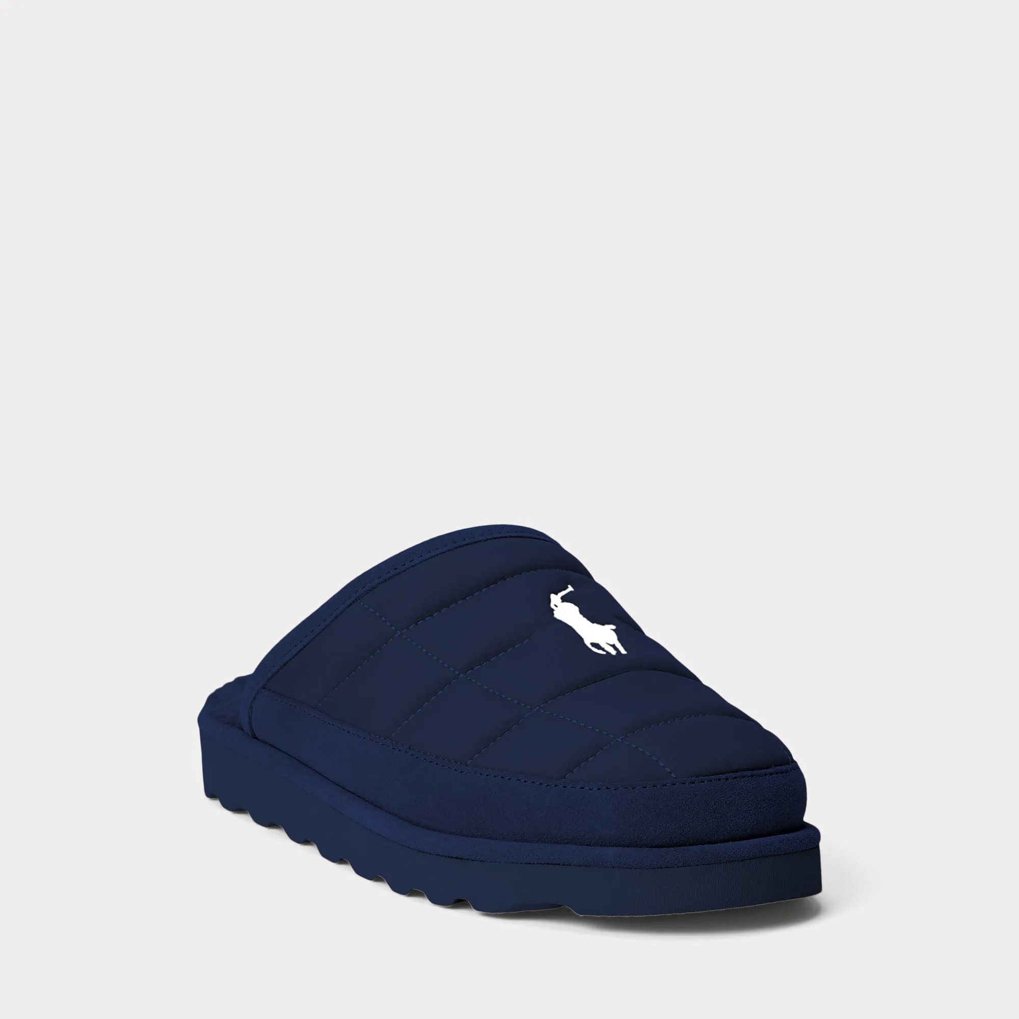 READE SUEDE-TRIM QUILTED SCUFF SLIPPER