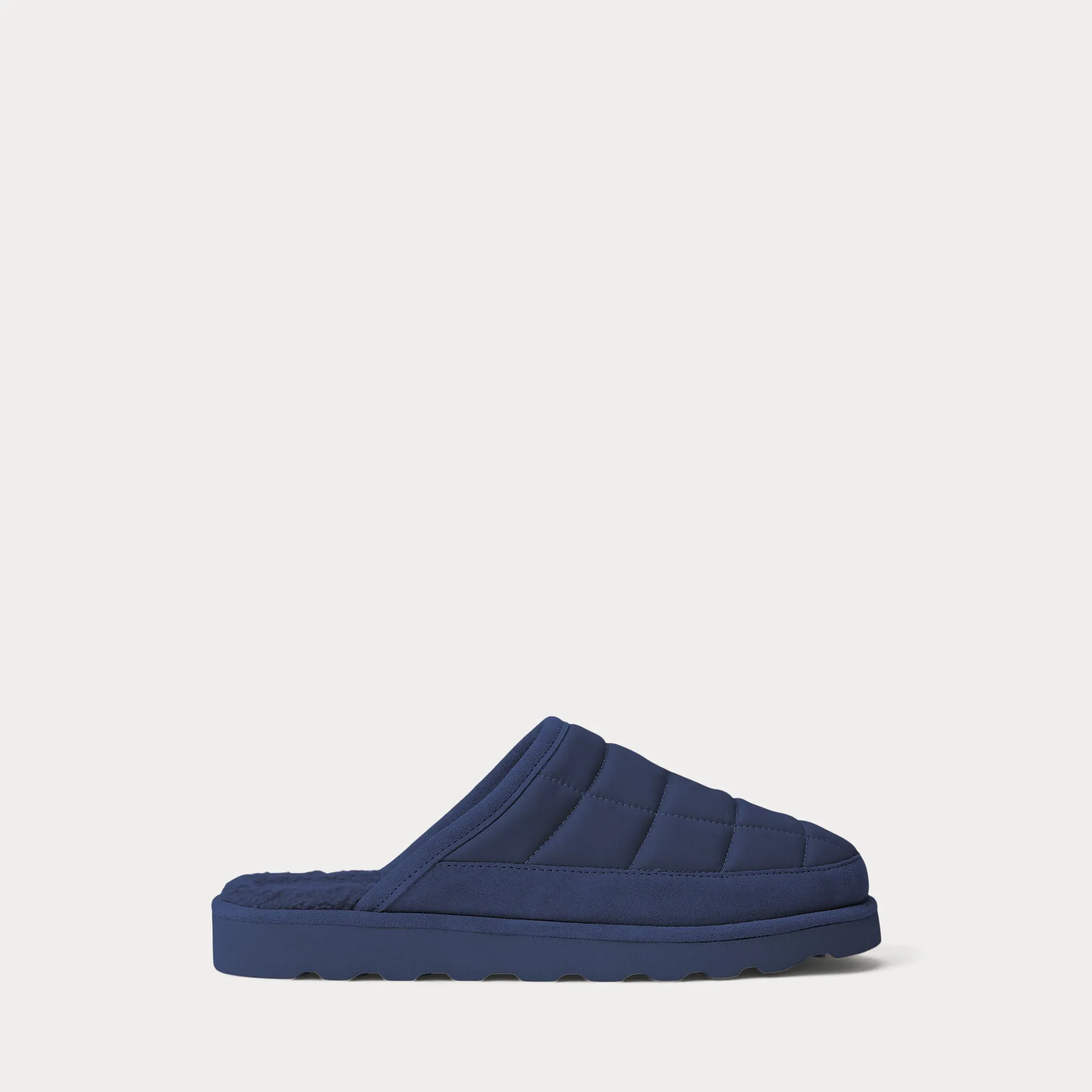 READE SUEDE-TRIM QUILTED SCUFF SLIPPER