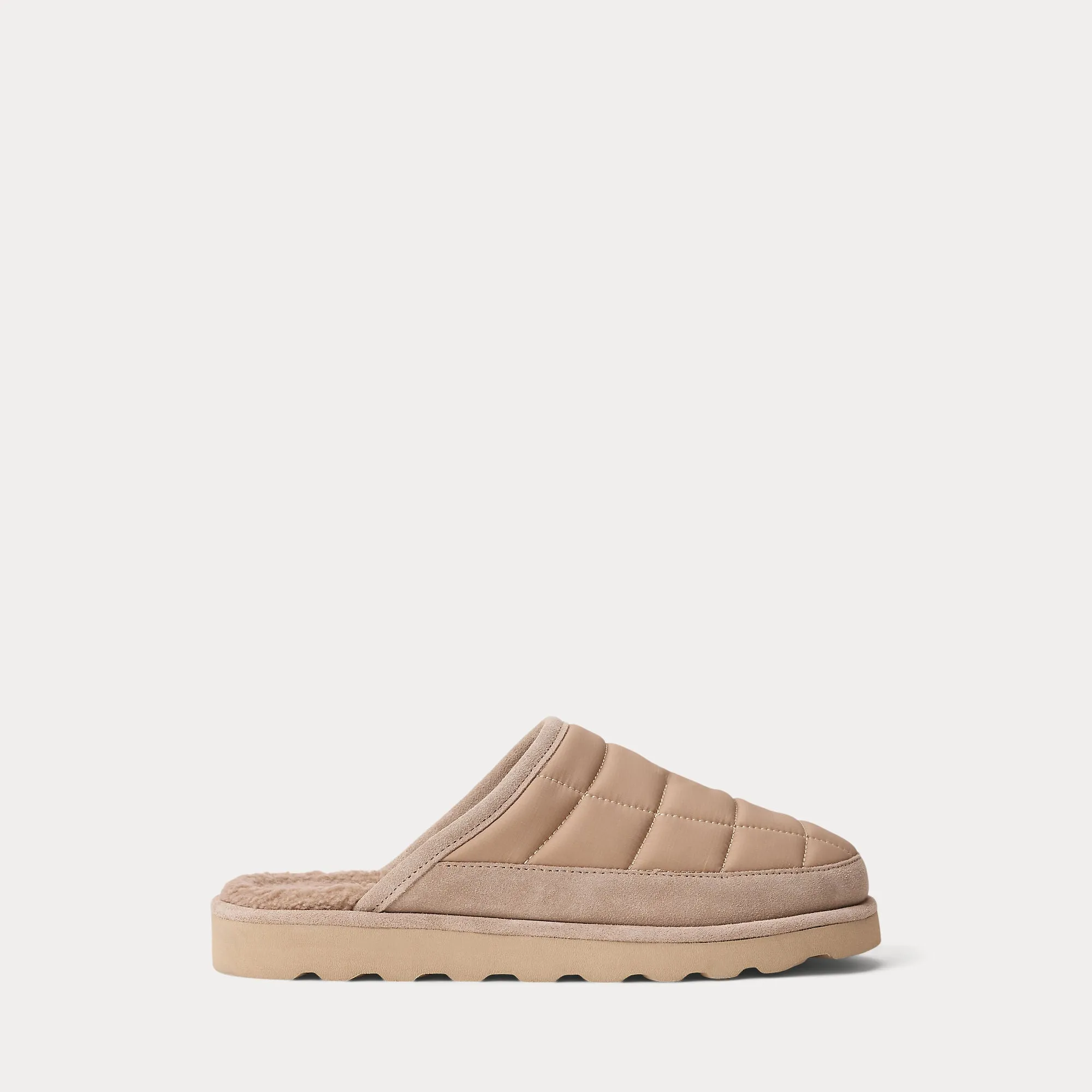 READE SUEDE-TRIM QUILTED SCUFF SLIPPER