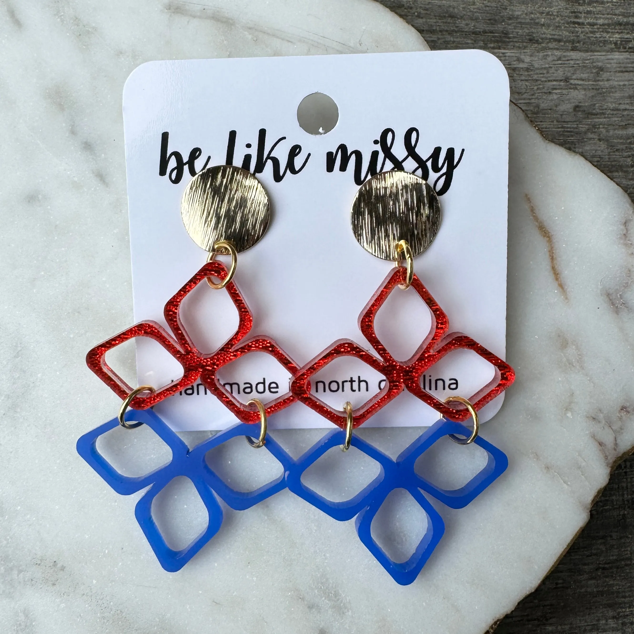 Red + Blue GAMEDAY earrings