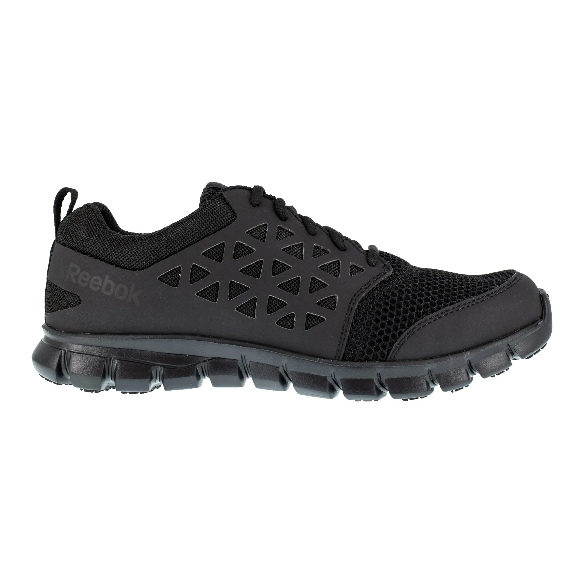 Reebok Mens Black Mesh Oxfords Athletic Sublite Soft Toe