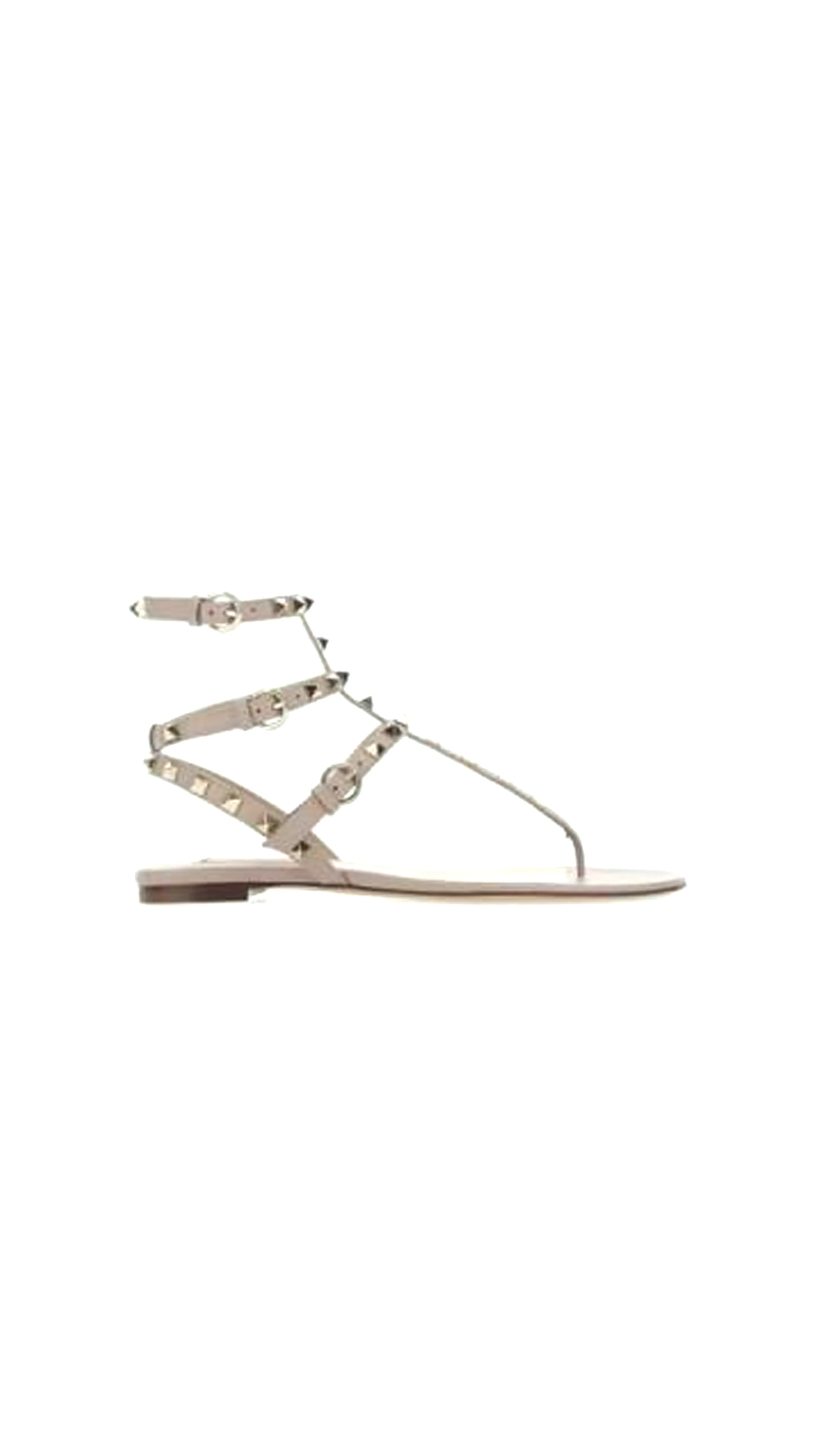 Rockstud Leather Sandals - Pink