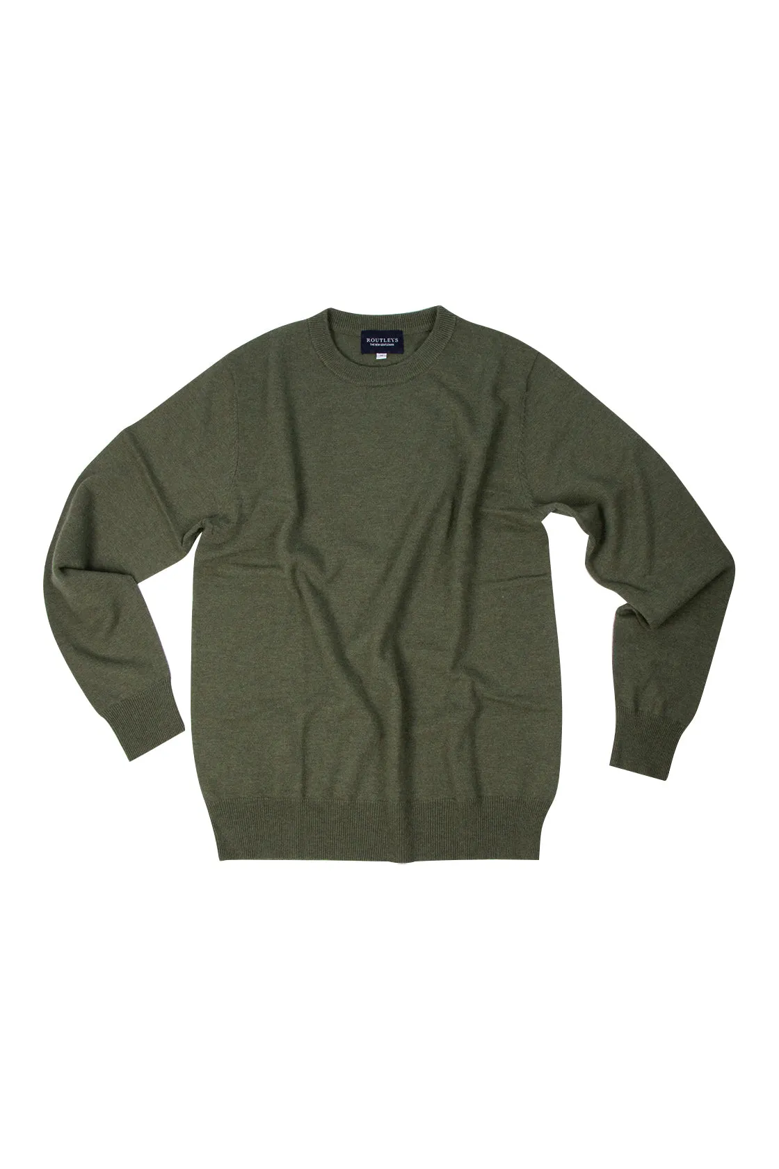 Routleys Wool/Cashmere Crew Neck Knit Pine