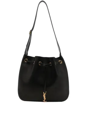 SAINT LAURENT Paris VII Medium Hobo Handbag in Nero Calfskin