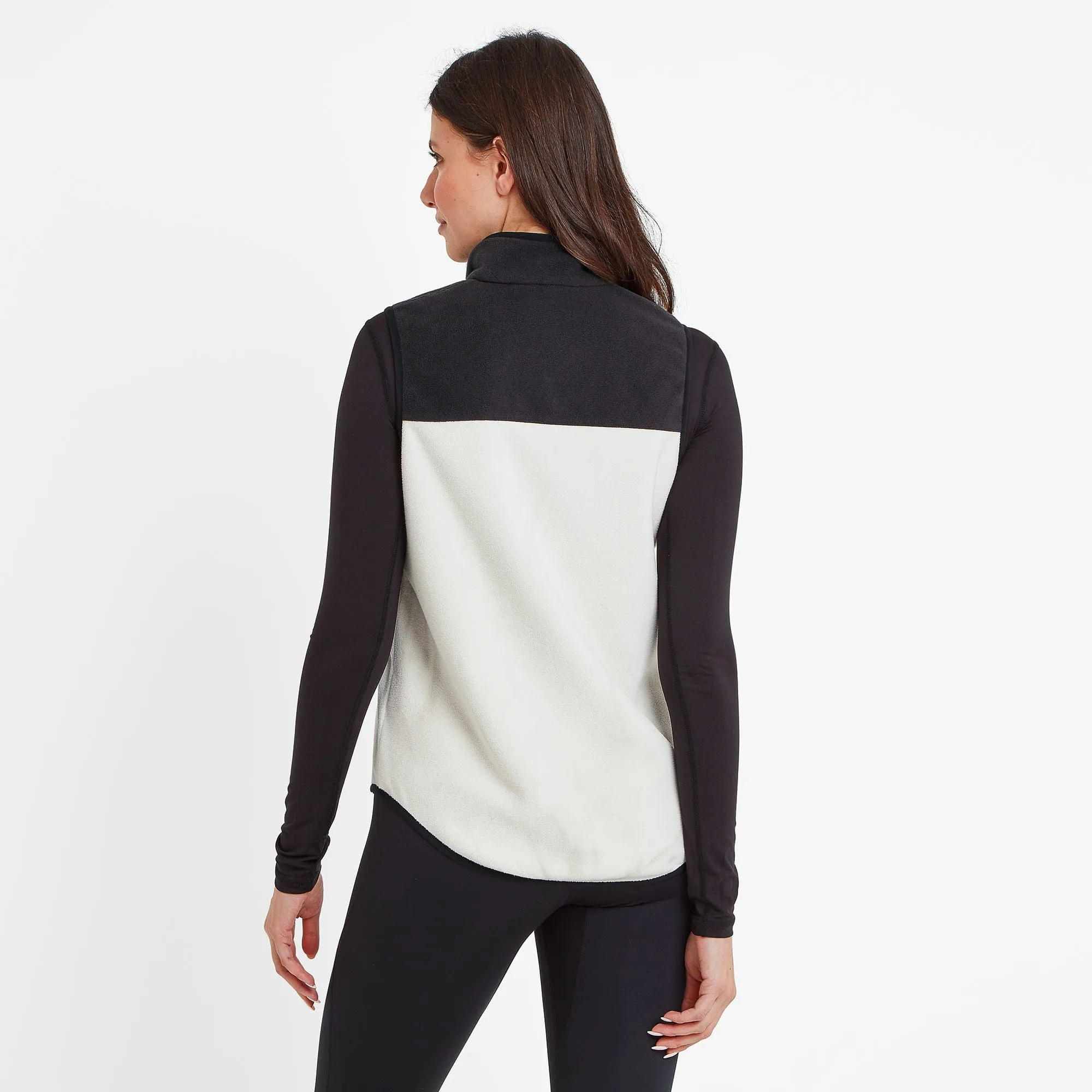 Sarel Womens Colour Block Fleece Gilet - Vanilla/Black