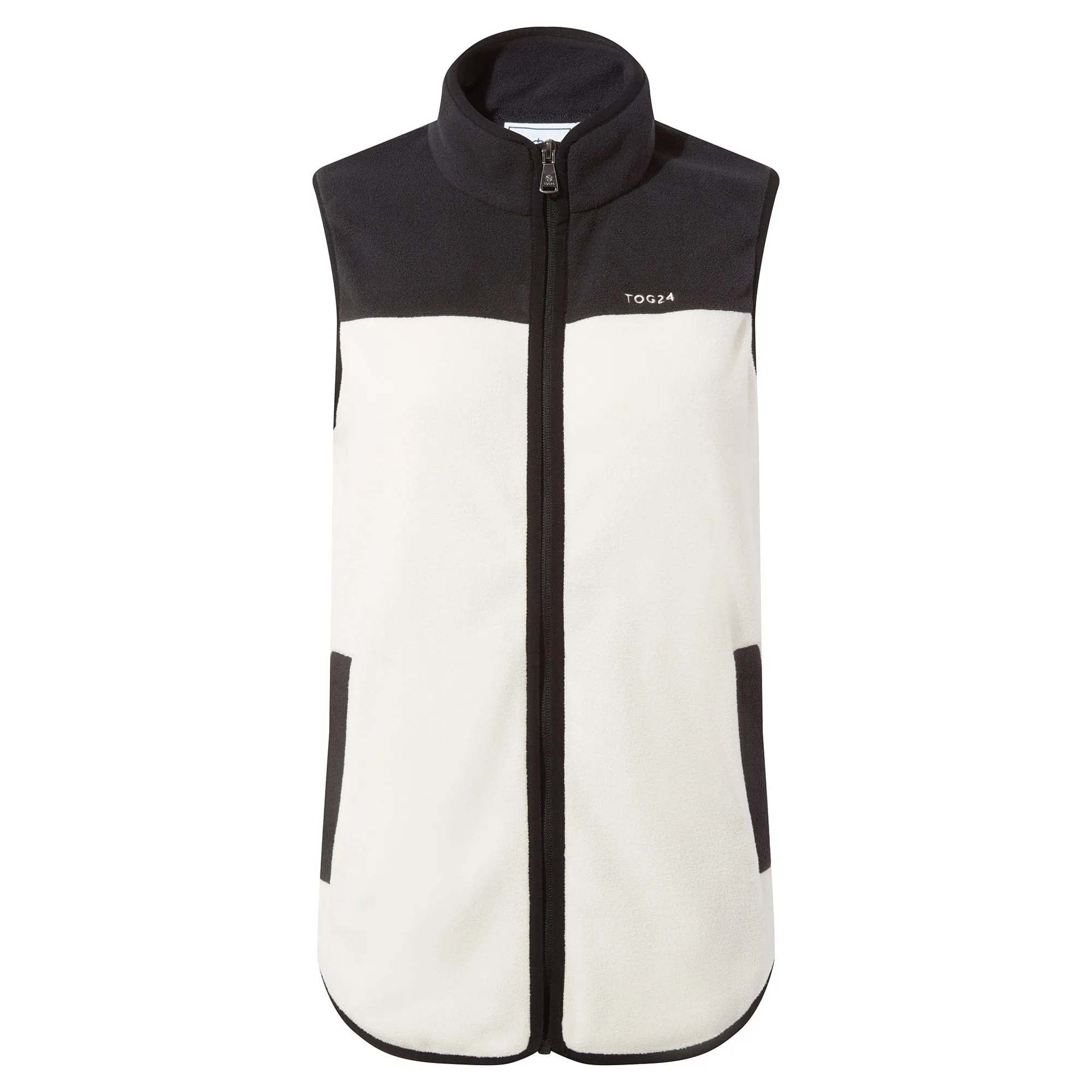 Sarel Womens Colour Block Fleece Gilet - Vanilla/Black