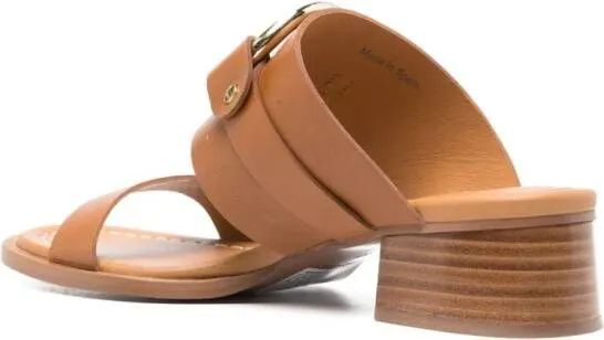 See by Chloé 45mm ring-detail leather mules Brown