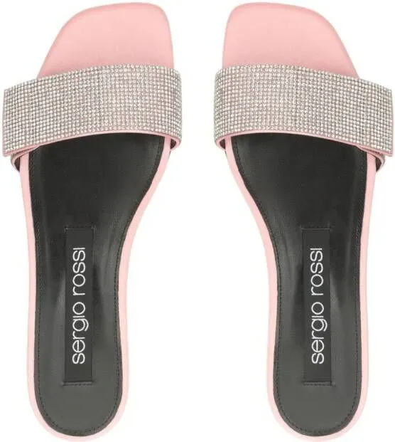 Sergio Rossi SR Paris crystal-embellished mules Pink