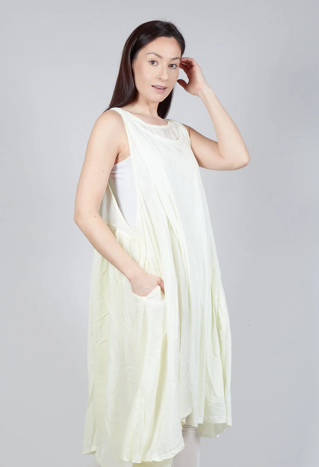 Sheer Double Vest Dress in Lily 10% Cloud