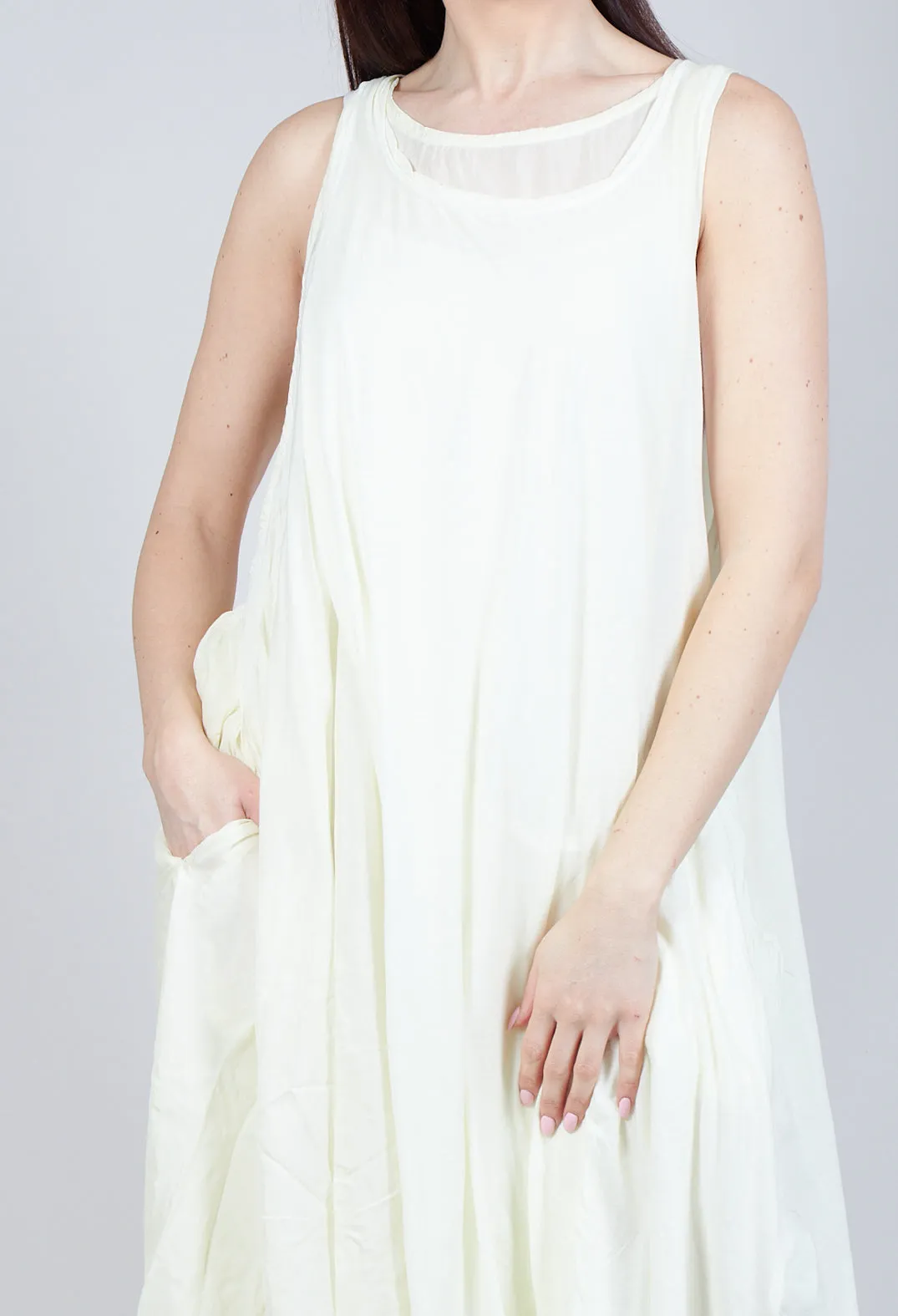 Sheer Double Vest Dress in Lily 10% Cloud