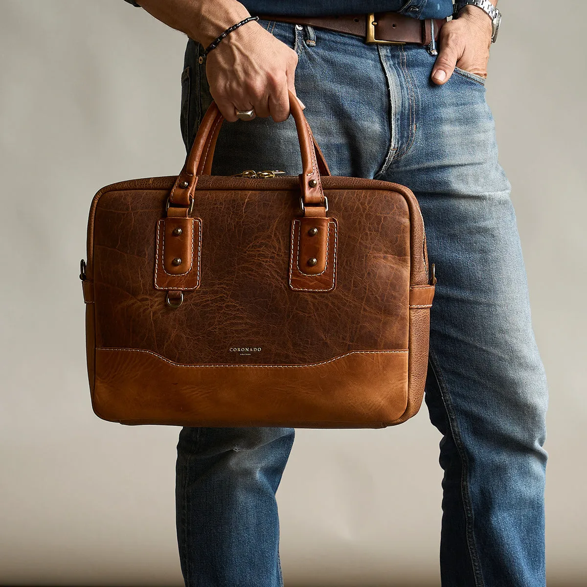 Shelby Bison & Horween Briefcase