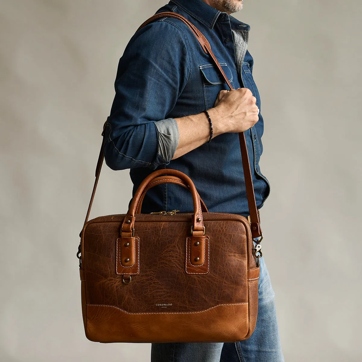 Shelby Bison & Horween Briefcase