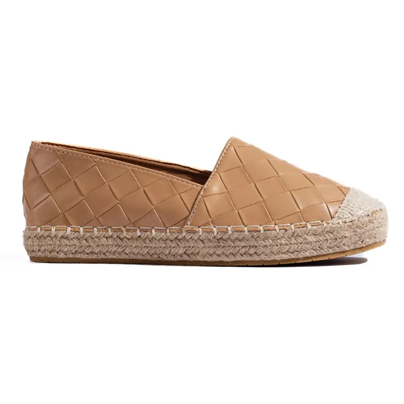 SHELOVET Quilted espadrilles brown