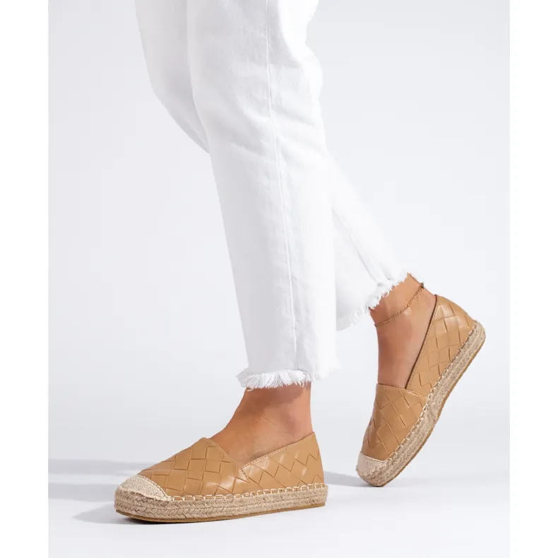 SHELOVET Quilted espadrilles brown