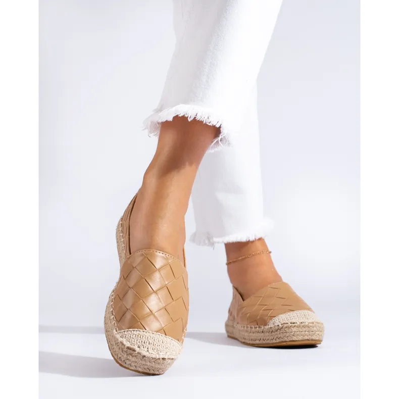 SHELOVET Quilted espadrilles brown