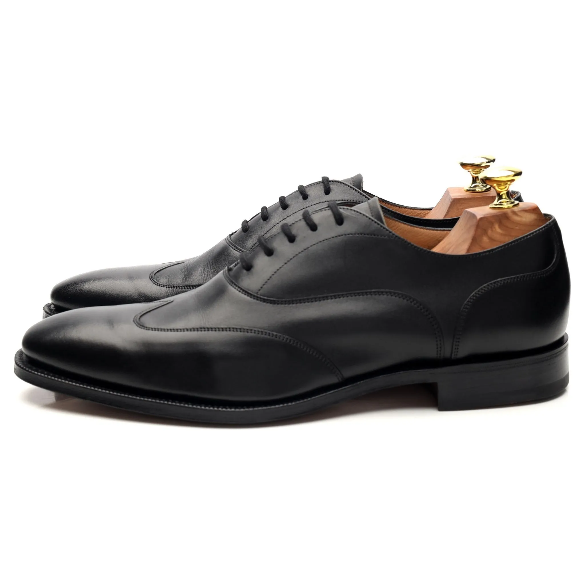 'Shergar' Black Leather Oxford Austerity Brogues UK 7.5 F