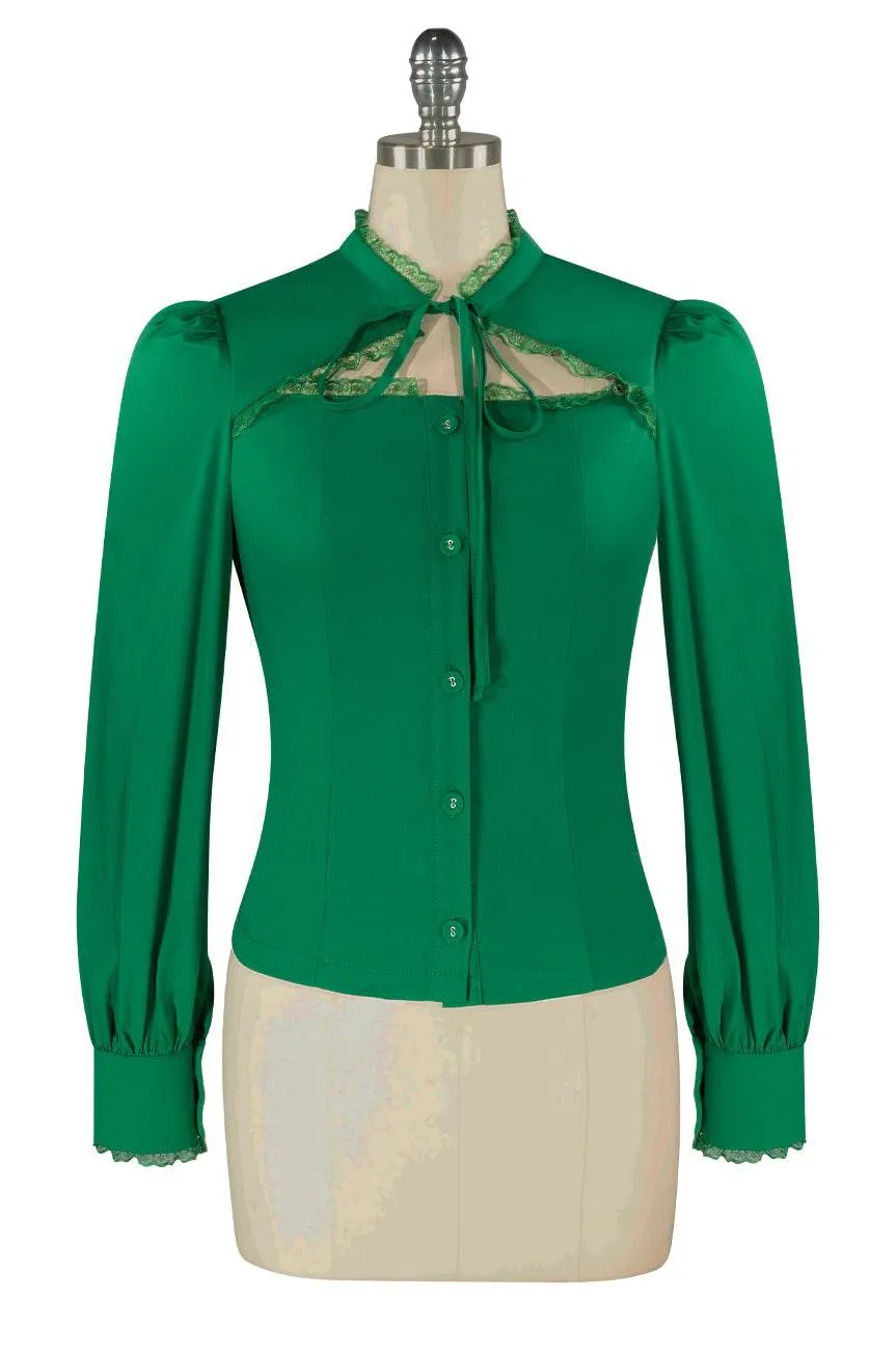 Sherlock Peek-A-Boo Blouse (Green)