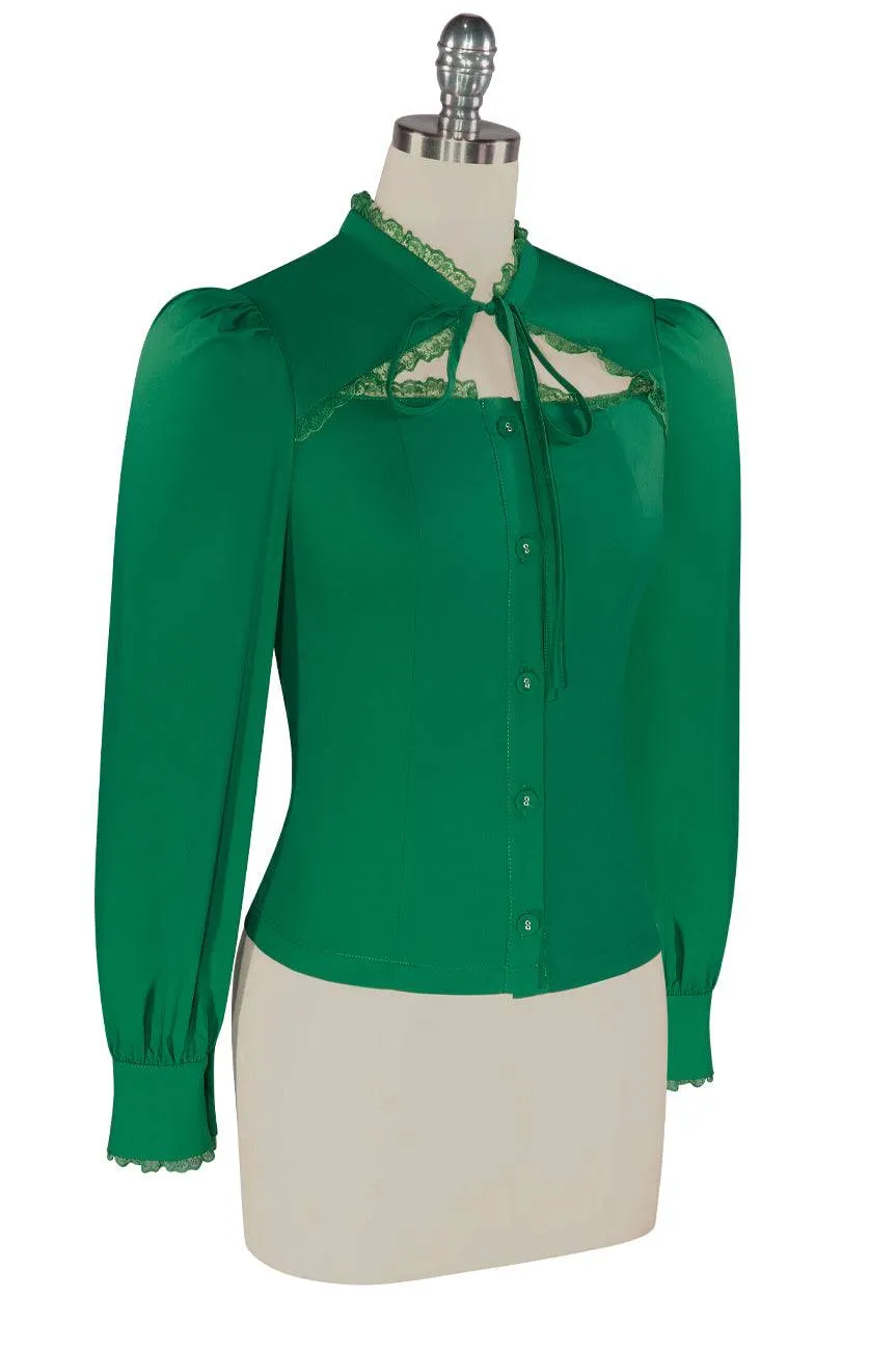 Sherlock Peek-A-Boo Blouse (Green)